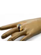 14K Yellow gold Aquamarine Ring Vintage style vrc078y